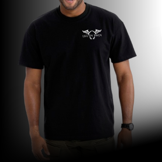 Life on Twos Classic T-Shirt — Two Wheels One Life (Blacked Out)