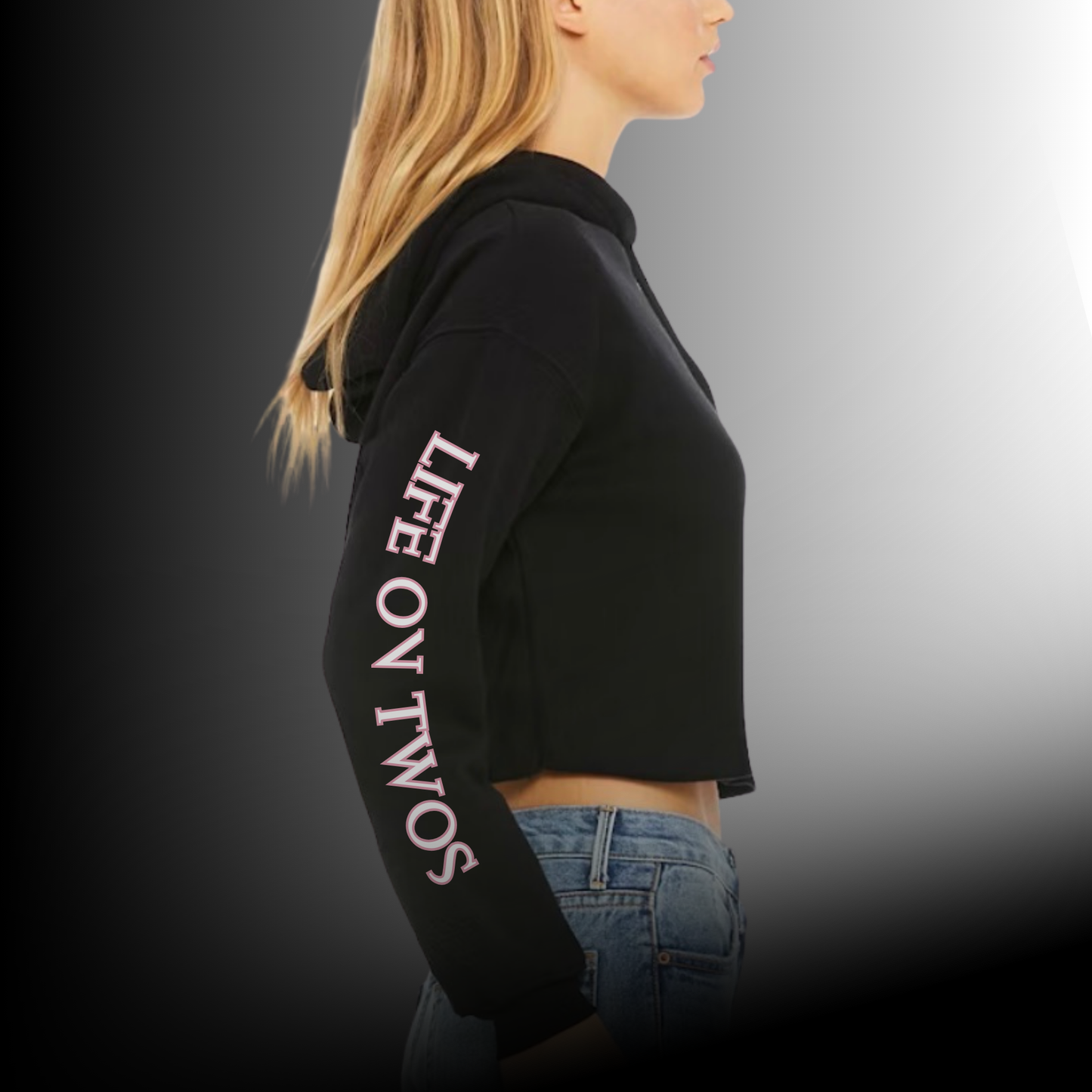 Life on Twos Women’s Crop Hoodie — Original
