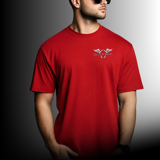 Life on Twos Classic T-Shirt | Two Wheels One Life (Red)