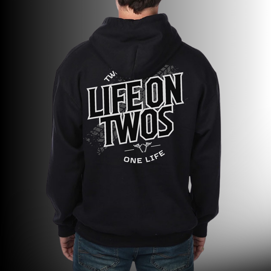 Premium Hoodie — Two Wheels One Life (Blackout)