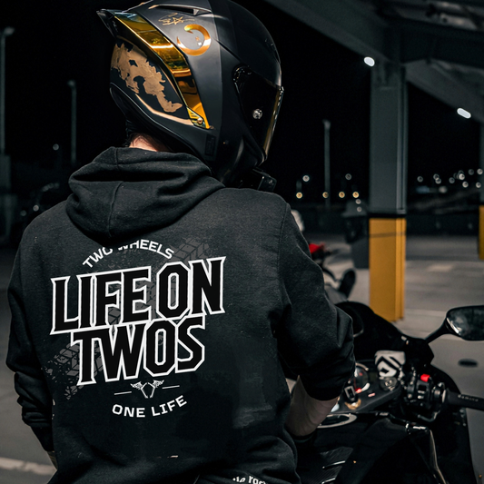 Premium Hoodie — Two Wheels One Life (Blackout)